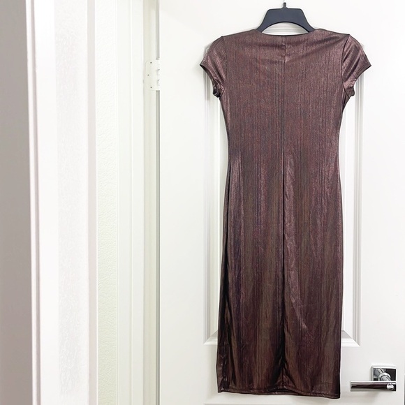 See You Monday metallic copper midi dress - Picture 2 of 5